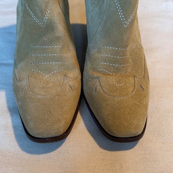 SÉZANE Frankie Mid Heel Boots in Tan Camel Suede Leather sz US 7 / FR 8 EUC - Picture 6 of 15